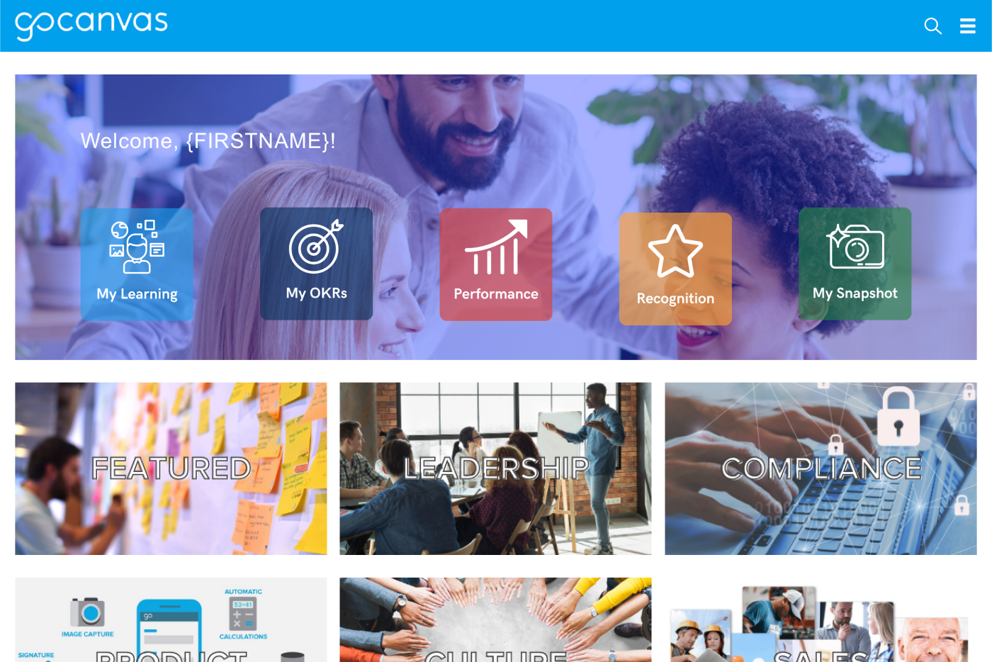GoCanvas project screen